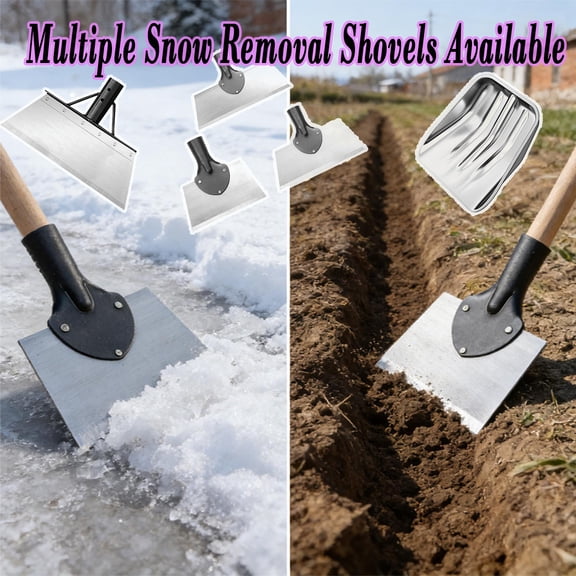 8.3" with 4ft Stainless Steel Rod Cleaning Shovel with Handle for Outdoor Use, Multi Functional Snow Removal Shovel Cleaning, Heavy Duty Tool for Ice Snow and Debris Clearing, HAODEJW