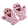 thumbnail image 2 of Cute Cat Paws Full Finger Gloves Fluffy Plush Winter Warm Mittens Hand Warmer for Women Teenager Girls, 2 of 3