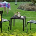 thumbnail image 5 of SUMMIT LIVING Outdoor Metal Square Side Table, Patio Coffee Bistro End Table, Black, 5 of 6