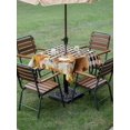 thumbnail image 3 of Outdoor Tablecloth with Umbrella Hole and Zipper, Thanksgiving Squirrel Square Table Cloth 54x54 Inch Waterproof Tablecloth, Fall Pumpkins Sunflower Black Plaid Picnic Table Cover for Patio Camping, 3 of 7