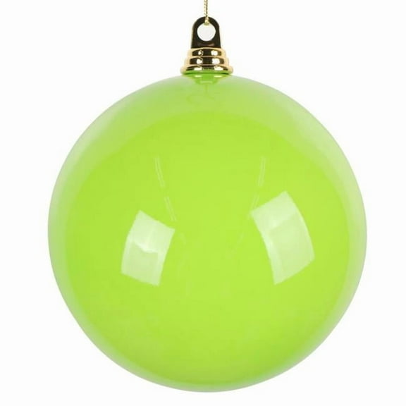 Vickerman MT250873W 8 in. Enamel Ball Ornament, Lime - 2 per Bag
