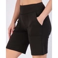 thumbnail image 5 of Real Essentials 4 Pack: Women's 9" Bermuda Long High Waisted Shorts with Pockets Casual Workout Athletic (Available in Plus), 5 of 7