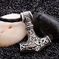 thumbnail image 4 of Myth THOR'S HAMMER Norse Magick Mjolnir Viking Pendant Leather Cord Necklace, 4 of 8
