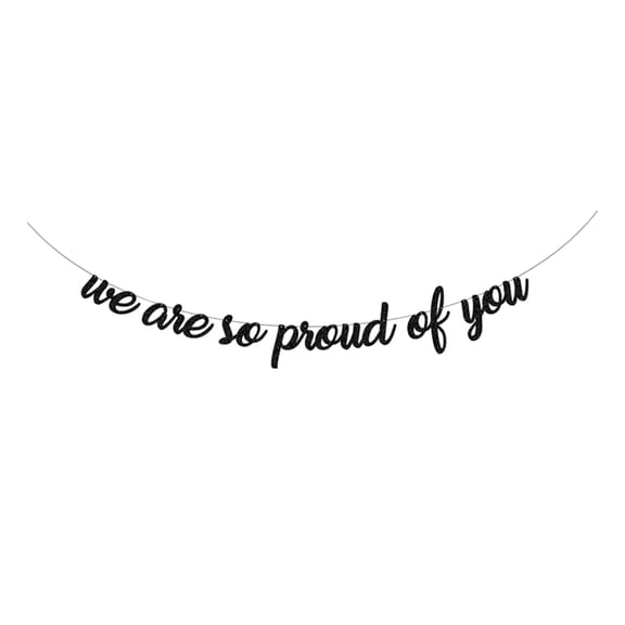 FXMLRLK 2026 Graduation Banners Party Decorations, Black Glitter We are So Proud of You Graduation Banners Garland for Congratulation Graduations Party Supplies