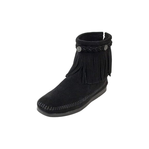 Minnetonka Women's Back-Zip Boot,Black,10 M US