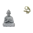 thumbnail image 1 of Estatua de mono,Estatua de Buda Mono para Interiores y Exteriores Budista,Escultura china,Minifigura china de latón para decoración de escritorio,Adorno de mesa en miniatura china de latón, 1 of 8