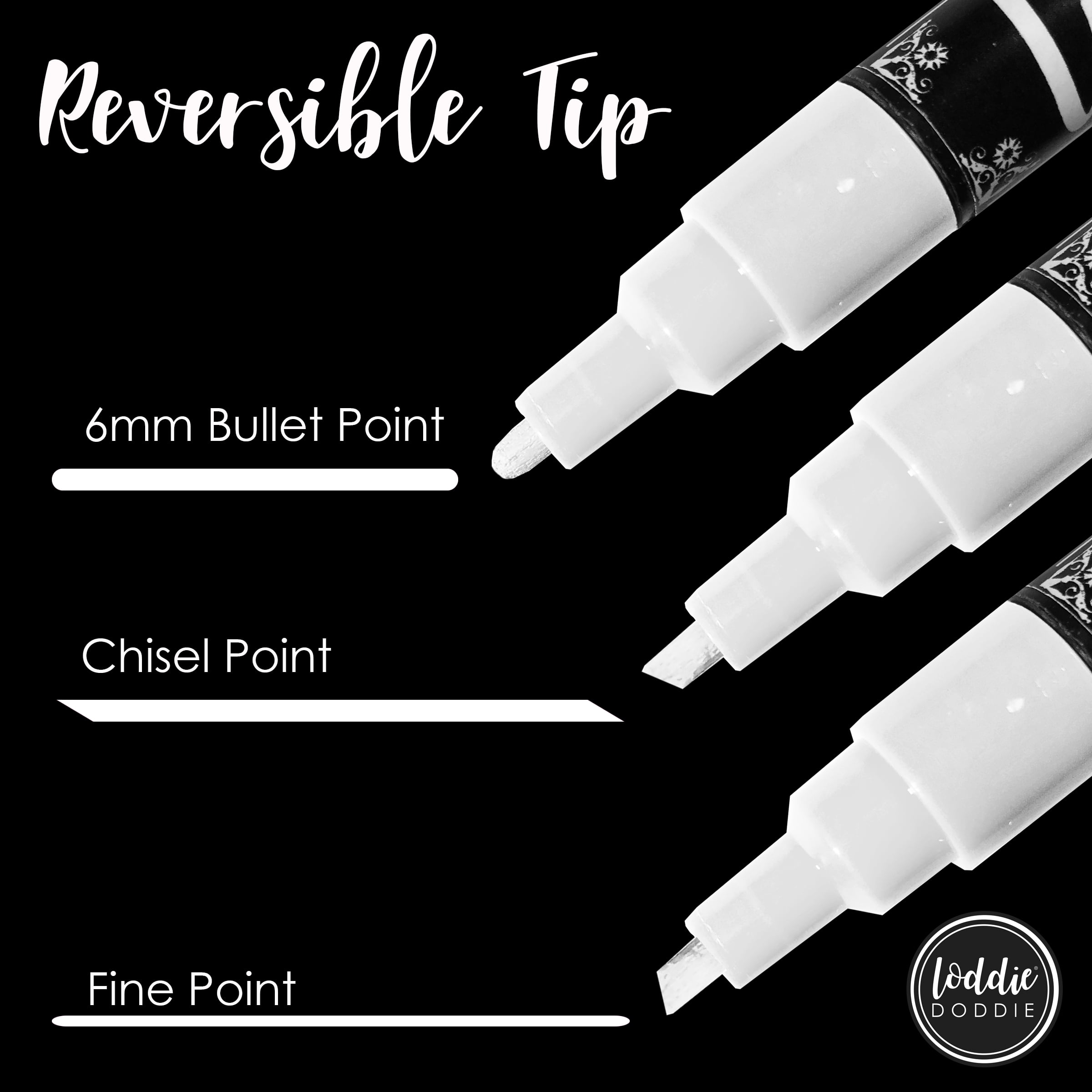 10-Pk  Basics Bullet/Chisel Reversible Tip Chalk Markers