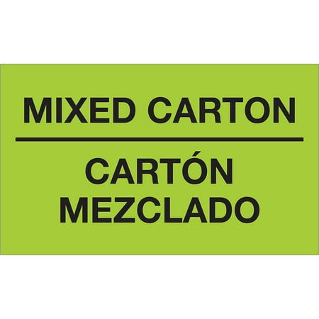 UPC: 0841436003674 | Tape Logic Bilingual Labels  Mixed Carton – Carton Mezclado  3  x 5  Fluorescent DL1319