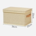 thumbnail image 2 of Storage Bins,Bexikou Storage Baskets for Shelves, Fabric Storage Bins with Lid Handle, Foldable Storage Cubes Boxes for Organizing for Clothes, Toys, Books, Beige, 2 of 8