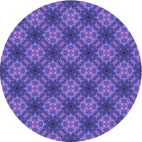Ahgly Company Machine Washable Indoor Round Transitional Purple Amethyst Purple Area Rugs, 7' Round