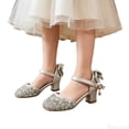thumbnail image 2 of Fozruso Wedding Party Pump Girl Shoes,Sizes 9.5 Little Kid,Dress Up Shoes For Girls Glitter Low Heels Party Dance Shoes, 2 of 7