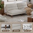 thumbnail image 3 of Homall Futon sofa, Two Seat Adjustable Sofa, Corduroy Fabric, Upholstered Sofa, Sofa Changeable into Bed, Leisure Reading and Games, Beige, 3 of 7