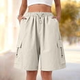 thumbnail image 4 of CAIVO Women Utility Shorts For High Waist Shorts With Minimalist Design Summer Casual Wear For Everyday Style Relaxed Fit Outdoor Work Solid Color Bottoms, 4 of 5