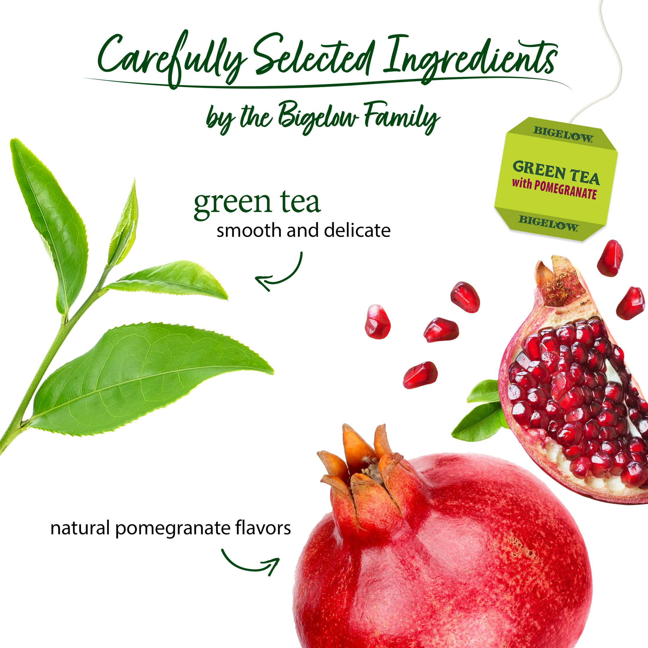 Bigelow Green Tea with Pomegranate, Tea Bags, 80 Count (4 Packs of 20)