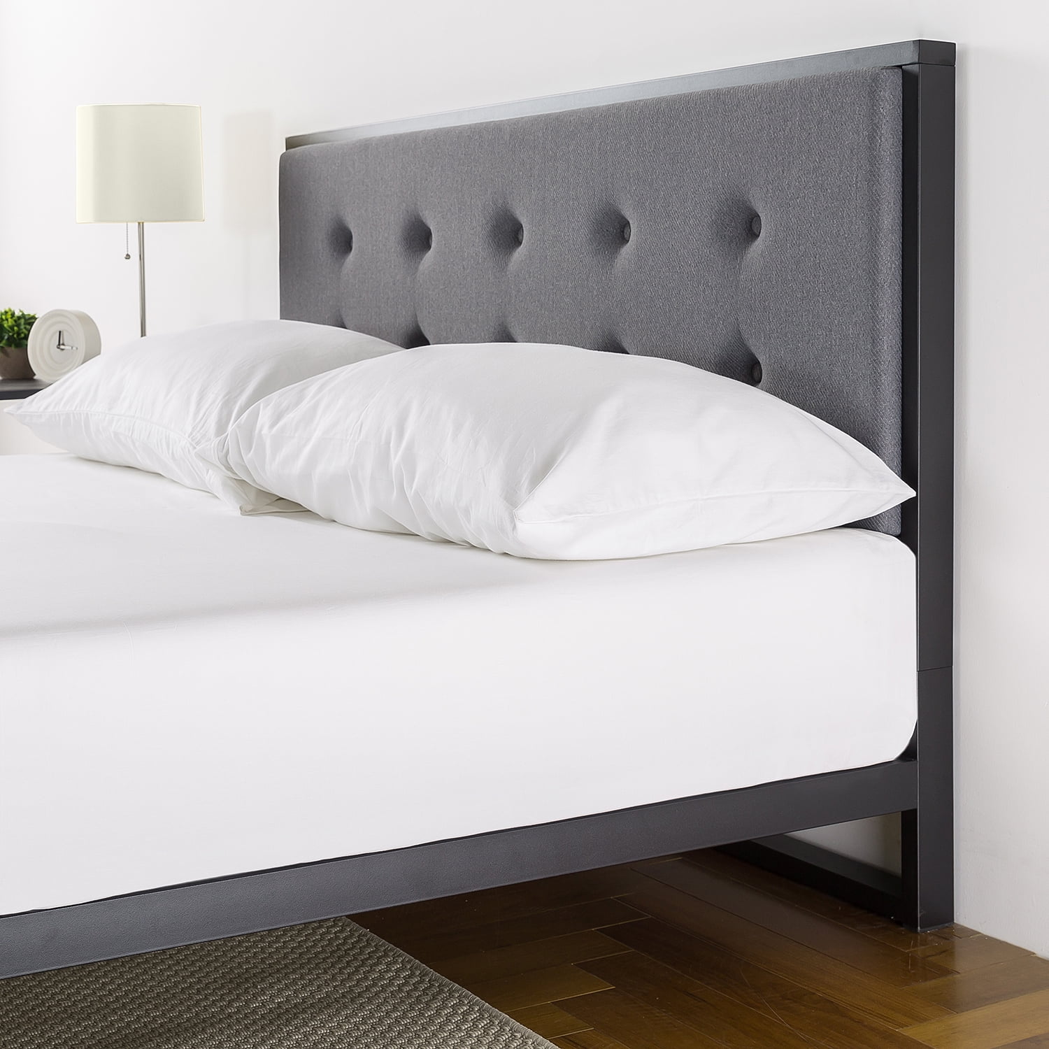 Zinus Trisha 7 Low Profile Platforma Bed Frame With Tufted Low Profile Platforma Bed Frame