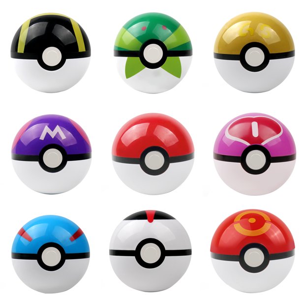 9pcs Pokemon Pikachu Pokeball Cosplay Pop Up Master Great Ultra Gs Poke Ball Toy Walmart Com