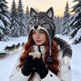 thumbnail image 7 of Luckky Fantasy Hood Hat DIY Crochet Kit Animal Earflap Knitting Set Complete for Beginner with Yarn Hooks Needles & Tutorial Patterns, 7 of 7