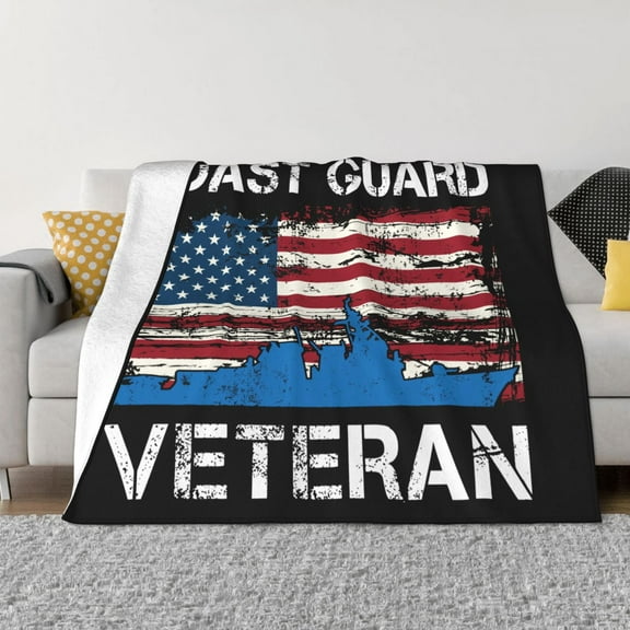 US Coast Guard Blanket Soft and Warm Cozy Flannel Lightweight Throw Blanket for Couch Sofa Bed 50x40