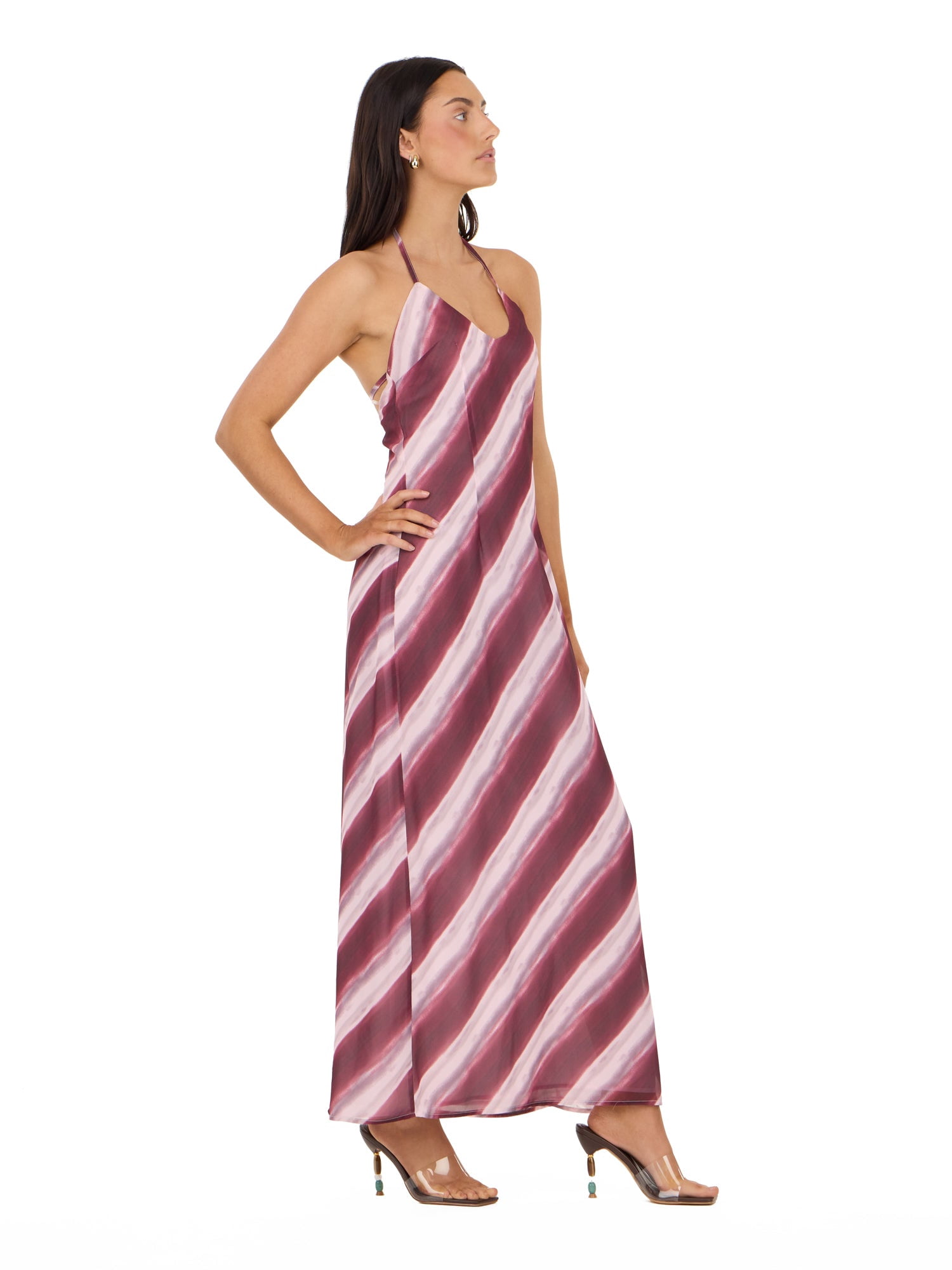 Forever 21 Women's Printed Maxi Dress with Low Back