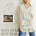 thumbnail image 7 of Case for iPad 9th 8th 7th Gen 10.2 inch 2021 2020 2019, 360 Rotating Stand Handle Pencil Holder Shoulder Strap Heavy Duty Shockproof Cover, Rainbow Pink, 7 of 7
