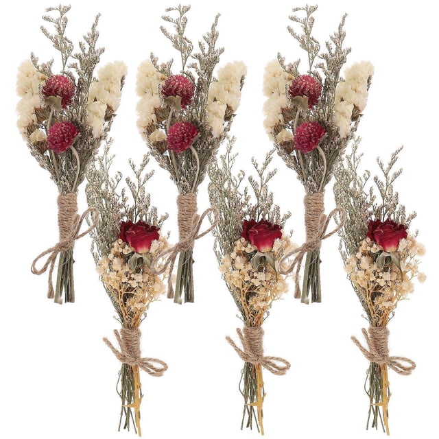 Multi Color Dried Flower Bouquet Mini Home Decorations For DIY Projects Fall Decorations 15CM Vase Filling 6Pcs