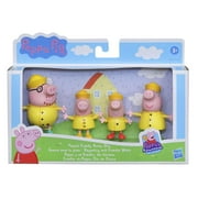 Peppa Pig Peppa’s Adventures Peppa’s Family Rainy Day Dolls 4-Pack in Raincoats, Ages 3 and Up