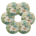 thumbnail image 4 of 6 Pcs Drink Coasters with Holder 3.94in Woven Coasters for Drinks Beautiful Dragonflies and Daisies Coaster Set for Protection Table, 4 of 7
