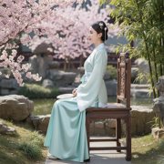 Yvsxxv Blue Ancient Chinese Traditional Hanfu Dress for Women Size M