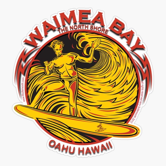 Waimea Bay Hawaii Coastal Travel Sticker