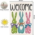 thumbnail image 3 of Easter Bunny House Flag - 28x40" Double-Sided Welcome Rabbit with Bow Spring Large Garden Yard Outdoor Easter Colorful Decorations, 3 of 6