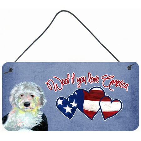 Woof if you love America Old English Sheepdog Wall or Door Hanging Prints