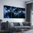 thumbnail image 2 of 3 Piece Abstract Wall Art Blue Clouds Paintings Lnk Wall Decor Smoke Poster Modern Artwork Picture HD Canvas Print,Framed for Living Room Bedroom Bathroom, 12"x16"x3 Panels, 2 of 7