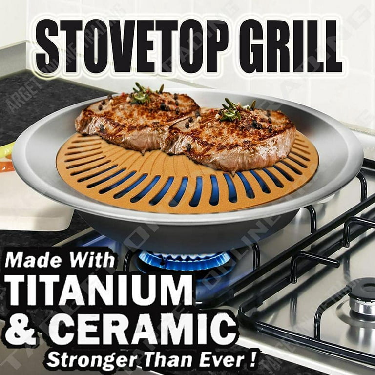 Stove Top Grill Pan - Smokeless Nonstick Outdoor Indoor Grill