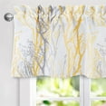 thumbnail image 2 of DriftAway Tree Branch Abstract Ink Printing Lined Thermal Insulated Window Curtain Valance Rod Pocket 52" x 14" Plus 2" Header, Yellow, 2 of 6