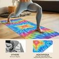 thumbnail image 4 of Colorful Tie Dye Pattern Hot Yoga Mat Towel Non Slip for Hot Yoga - Quick-Drying Yoga Mat Cover with 4 Corner Pockets with Travel Bag - Hot Yoga Towel Non Slip 74"x26", 4 of 6