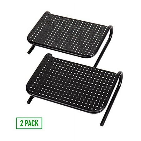 Mind Reader 2METMONST-BLK Metal Monitor Stand, Monitor Riser for Computer, Laptop, Desk, iMac, 2-Pack, Black