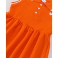 thumbnail image 6 of KIMI BEAR 7T Big Girls Dress 8T Child Girls Summer Clothes Sleeveless Polo Dress A-line Pleated One-piece Overalls with Bag 2pcs Orange, 6 of 9