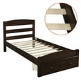 thumbnail image 7 of Hommoo Twin Size Platform Bed Frame with Storage Drawer, Platform Twin Bed Frame with Wood Headboard, Espresso, 7 of 7