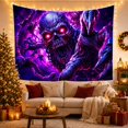 thumbnail image 3 of Menacing Humanoid Monster with Skeletal Skull Like Face, Spooky Gothic for Gothic Decor Fans, Dark Art Decor, Halloween Gift, Tapestry Wall Hanging for Bedroom and Dorm, 3 of 7