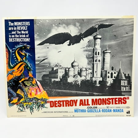 1969 Godzilla Mothra Rodan Manda in Destroy All Monsters Lobby Card No. 7
