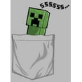 thumbnail image 2 of Junior's Minecraft Faux Pocket Creeper  Graphic Tee Athletic Heather Medium, 2 of 3