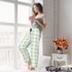 thumbnail image 5 of Balery Green Checkboard Pantalones de pijama para mujer, pijamas ultraligeros, pantalones de estar por casa-Medium, 5 of 6