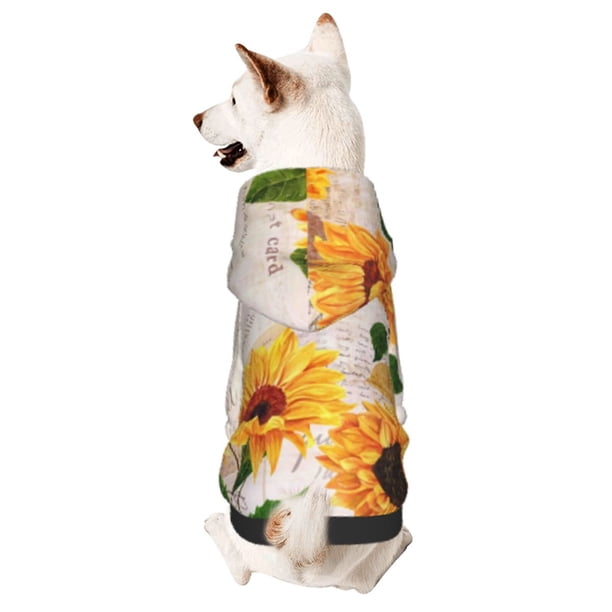 Balery Sunflower 5 Sudadera con Capucha para Perros Pequeños – Ropa para Mascotas, Disfraz para Perros y Gatos, Ideal para Fiestas y Cosplay-X-Small