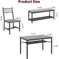 4-Piece Dining Table Set for 4, Kitchen Table and Chairs Set with Bench ...
