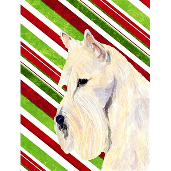 11 x 15 In. Scottish Terrier Candy Cane Holiday Christmas Flag, Garden Size