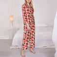 thumbnail image 3 of Fuzoiu Tomatoes Print Women's Long-Sleeved Pajama,Lounge Button Down Nightwear,Womens Notch Collar Pajama Set-XX-Large, 3 of 7