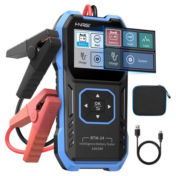 FNIRSI BTM-24 12V/24V Automotive Battery Testers LCD with CCA, Cranking, Charging & Load Test