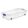 thumbnail image 1 of Sterilite 62 Liter Wheeled Latch Box, Small Clear Plastic Storage Bin with Lid, Blue Latch, 1 of 9