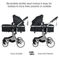 thumbnail image 5 of Infans Folding Aluminum Infant Reversible Baby Stroller W/ Diaper Bag Black, 5 of 7