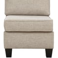 thumbnail image 3 of Fabric Upholstered Armless Chair with Welt Trim, Beige, 3 of 5